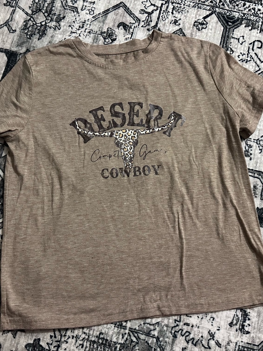 Desert Cowboy Graphic Kids Tee - Brown